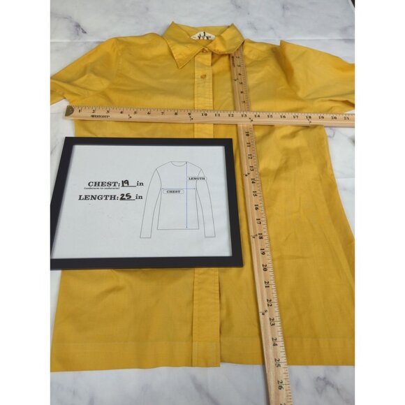 Vintage Lady Manhattan Womens Sz 14 Gold Button Down Long Sleeve Blouse Shirt - Picture 8 of 10